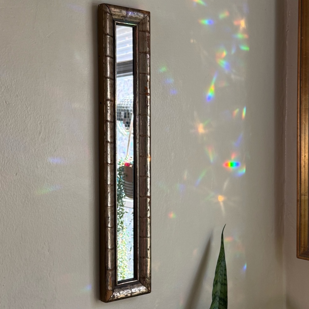 Vintage 1970s Turner rectangular gold ornate wall mirror